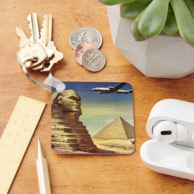 Porte-clés Pyramides vintages, le grand sphinx de Gizeh, Egyp (Bureau)