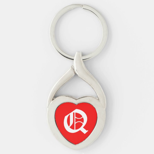 Porte-clés "Q" Porte - clé du coeur rouge (Devant)
