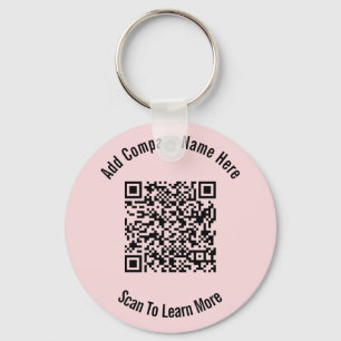 Porte-clés QR Code Black and Light Pink Business Template