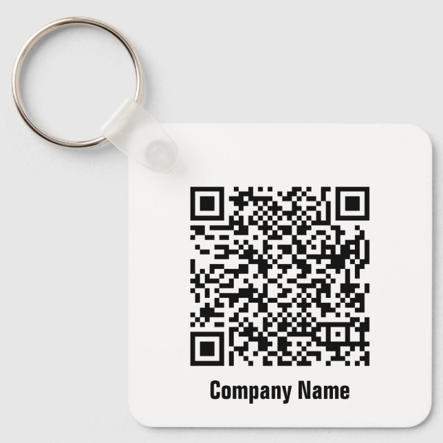 Porte-clés QR Code Black and White Business Template (Recto)