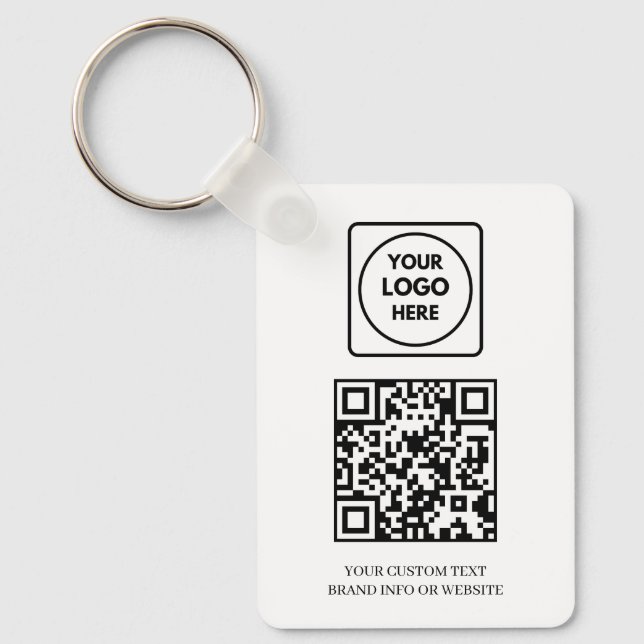 Porte-clés QR code blanc | Conception de logo d'entreprise pr (Recto)