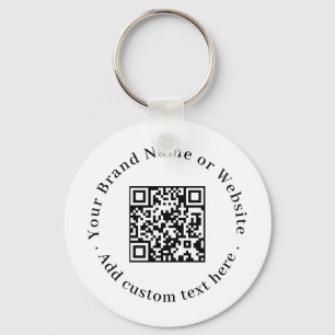 Porte-clés QR code blanc Design de budget minimaliste propr