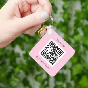Porte-clés QR Code Business Logo Professional Pink Girl