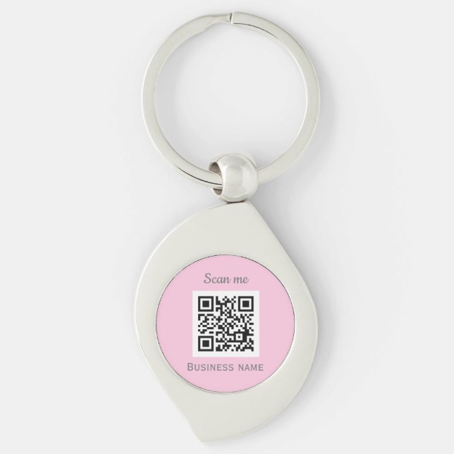 Porte-clés QR Code Business Logo Professional Pink Girl (Devant)