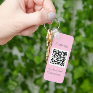 Porte-clés QR Code Business Logo Professional Pink Girl