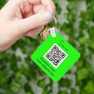 Porte-clés QR Code Business Logo Professionnel Neon Green
