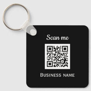 Porte-clés QR Code Business Logo Professionnel Noir Moderne