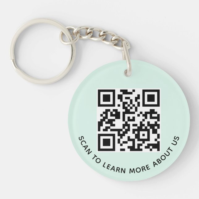 Porte-clés QR Code en acrylique vert menthe avec l (Devant)