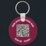 Porte-clés QR Code Info Votre Message Cadeau Porte - clé Surp<br><div class="desc">Choisissez Couleurs et Police - Votre code QR spécial Info et texte personnalisé Cadeau moderne personnalisé - Ajouter votre code QR - Image ou logo - photo / Texte - Nom ou autre information / message - Redimensionner et déplacer ou ajouter des éléments - Image / Texte avec outil de...</div>