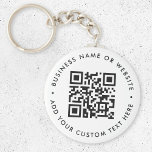 Porte-clés QR Code Minimalist Clean Simple White Budget<br><div class="desc">A simple custom white QR code keychain template in a modern minimalist style which can be easily updated with your QR code,  business name or website and custom text,  eg. scan me to...  #QRcode #keychain #business</div>