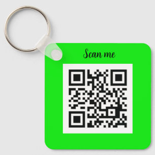 Porte-clés QR Code Neon Green Elegant Yellow Business