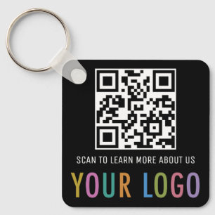 Porte-clés QR Code Noir Personnalisé Logo Aluminiu