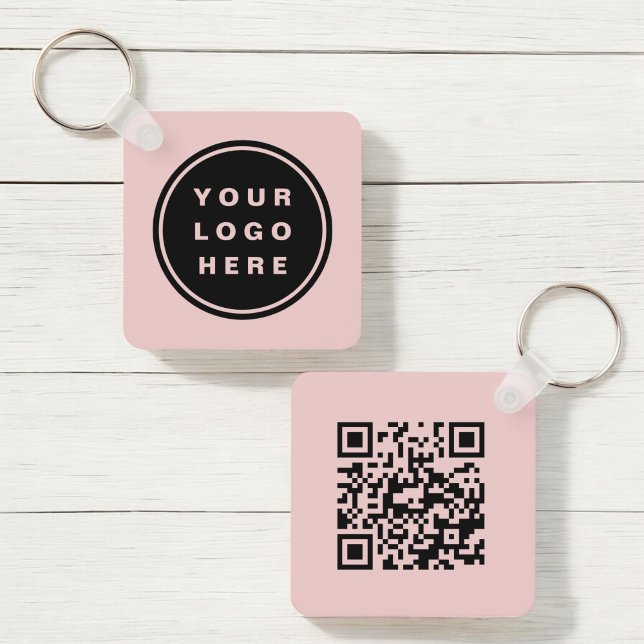 Porte-clés QR Code Pink Entreprise Logo d'affaires promotionn (Créateur téléchargé)