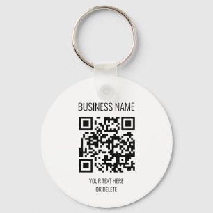 Porte-clés QR Code Professionnel Blanc Nom commercial Cercle