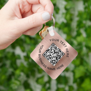 Porte-clés QR Code promotionnel Rose Gold