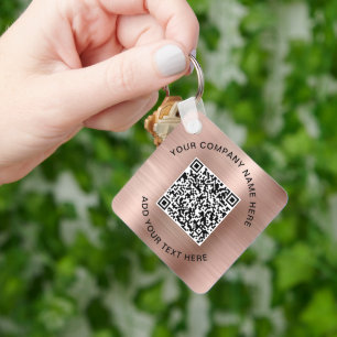 Porte-clés QR Code promotionnel Rose Gold