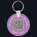 Porte-clés QR Code Scan Info Custom Text and Colors Keychain<br><div class="desc">Choose Colors and Font - Your Special QR Code Info and Custom Text Personalized Modern Gift - Add Your QR Code - Image or Logo - photo / Text - Name or other info / message - Resize and Move or Remove / Add Elements - Image / Text with Customization...</div>