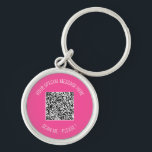 Porte-clés QR Code Your Special Message Modern Keychain<br><div class="desc">Choose Colors and Font - Your Special QR Code Info and Custom Text Personalized Modern Gift - Add Your QR Code - Image or Logo - photo / Text - Name or other info / message - Resize and Move or Remove / Add Elements - Image / Text with Customization...</div>