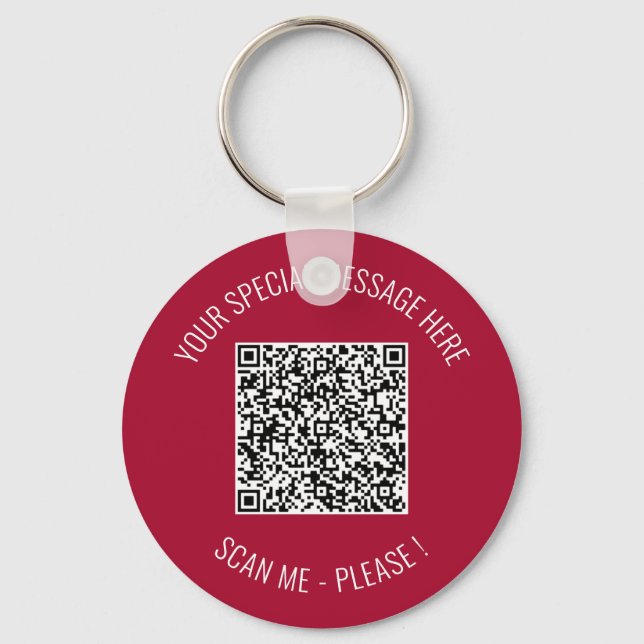 Porte-clés QR Code Your Special Message Surprise Keychain (Recto)