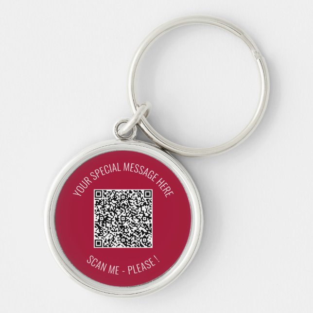 Porte-clés QR Code Your Special Message Surprise Keychain (Devant)