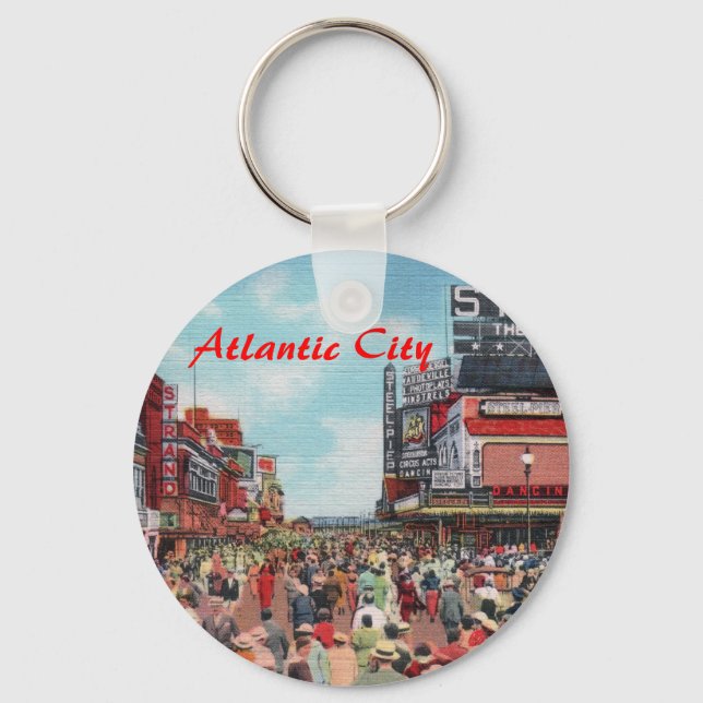 Porte-clés Quai en acier - Atlantic City (Recto)