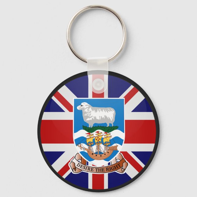 Porte-clés Qualité des îles Falkland Cercle du drapeau (Recto)