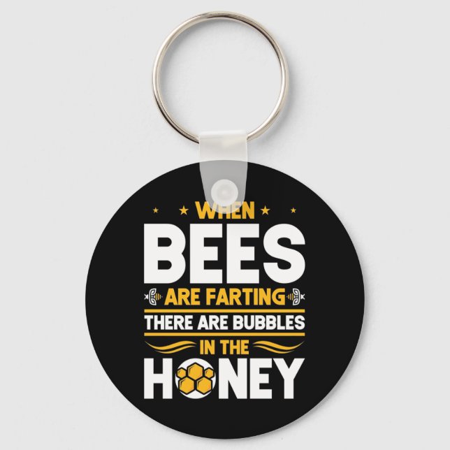 Porte-clés Quand les abeilles sont en train de pailler (Recto)