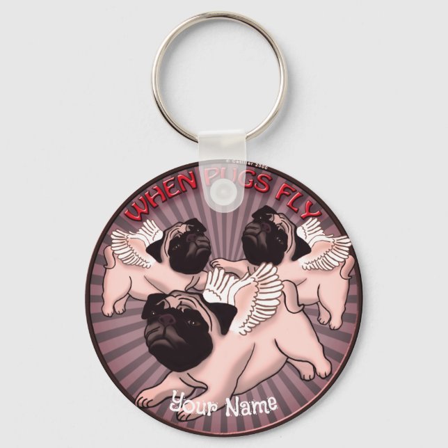 Porte-clés Quand les Carlins volent (Recto)