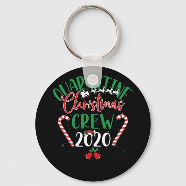 Porte-clés Quarantine Christmas Crew 2020 Rouge Vert Style (Recto)