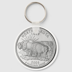 Porte-clés Quart de dollar de l'État du Dakota du Nord