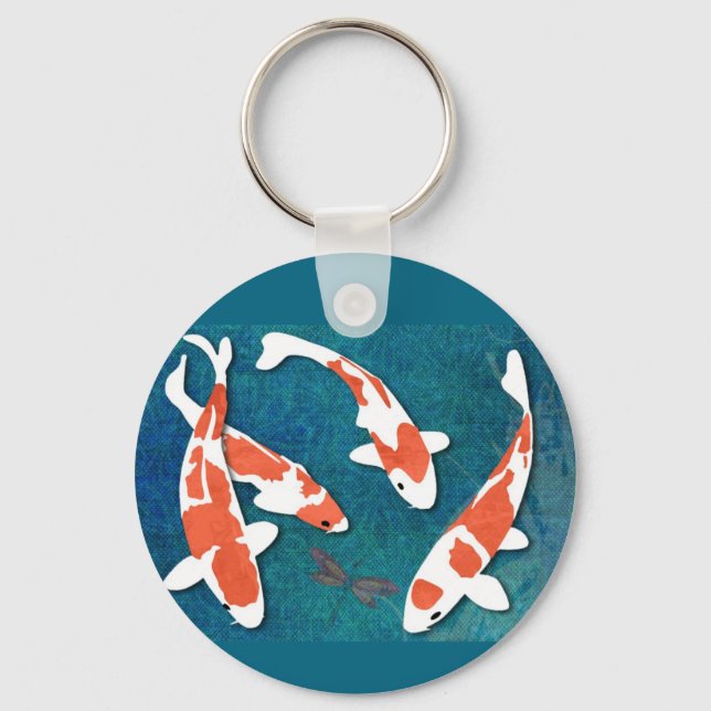 Porte-clés Quartet of Orange & White Kohaku Koi (Recto)