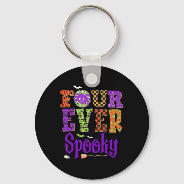 Porte-clés Quatre Fantôme Éffrayant Halloween 4e anniversaire (Recto)