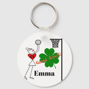 Porte-clés Quatre Leaf Clocher Bonne chance Netball