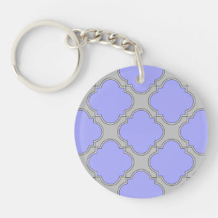Porte-clés Quatrefoil periwinkle et gris