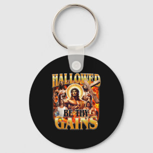 Porte-clés Que Tes Gains Soient Bénis Vintage Drôle Gym Mème