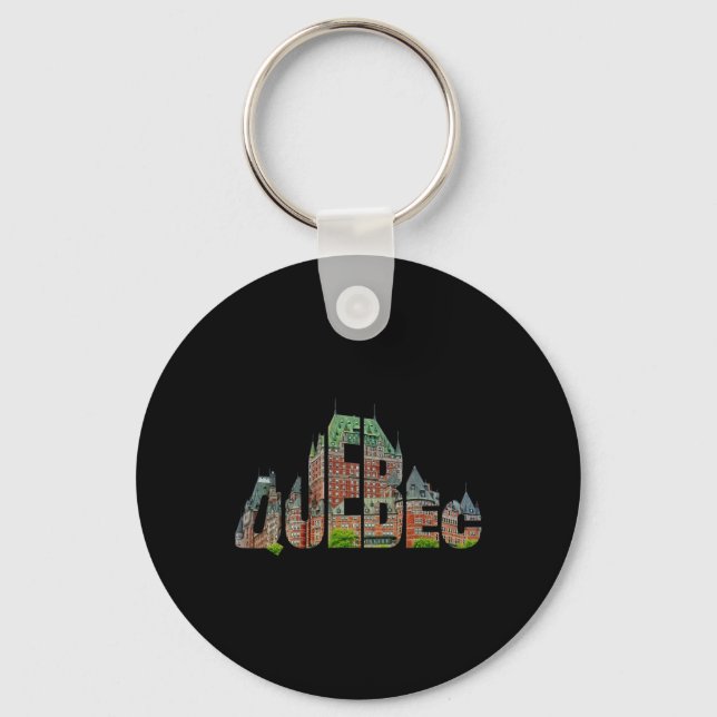 Porte-clés Québec Château Frontenac Typographie Canada Voyage (Recto)