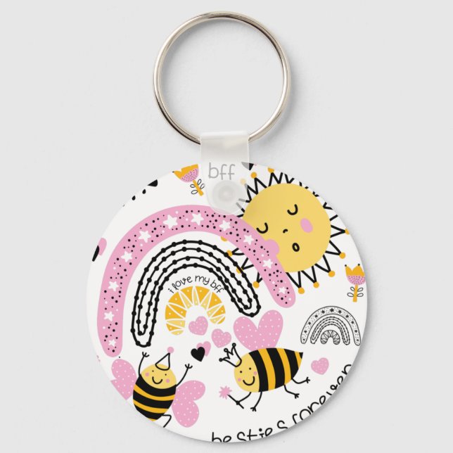 Porte-clés Queen Bees Best Friends Forever Cute (Recto)