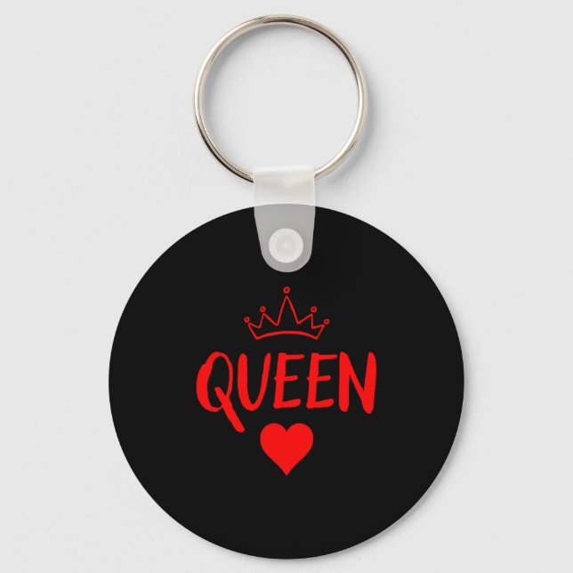 Porte-clés Queen Of Hearts Matching Couple Saint Valentines _ (Recto)