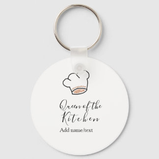 Porte-clés Queen of the kitchen chef cooking add name crown 