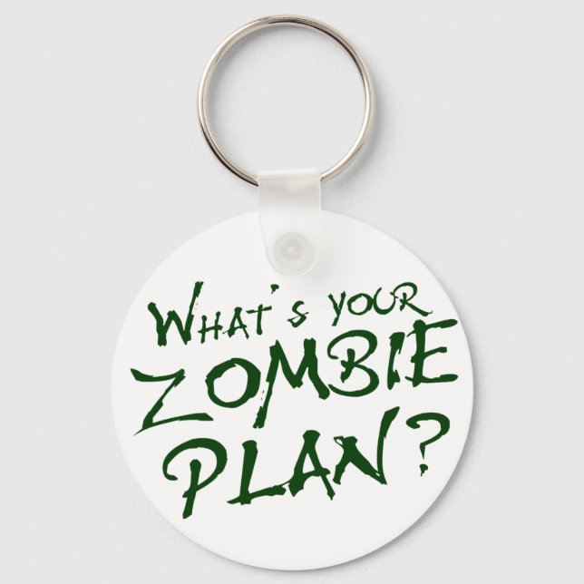 Porte-clés Quel est ton plan de zombie ? (Recto)
