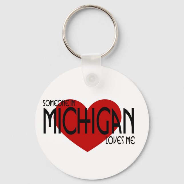 Porte-clés Quelqu'un au Michigan m'aime (Recto)