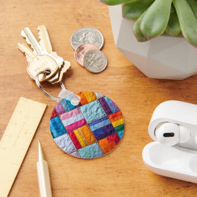 Porte-clés Quilt communautaire d'unité et de diversité (Bureau)