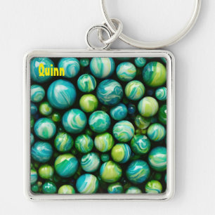 Porte-clés QUINN ~ ATTRACTIF ~ Marbres verts ~ Bague de clé