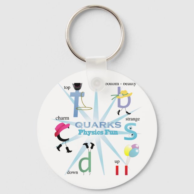 Porte-clés Quirky Quarks Physics Fun (Recto)