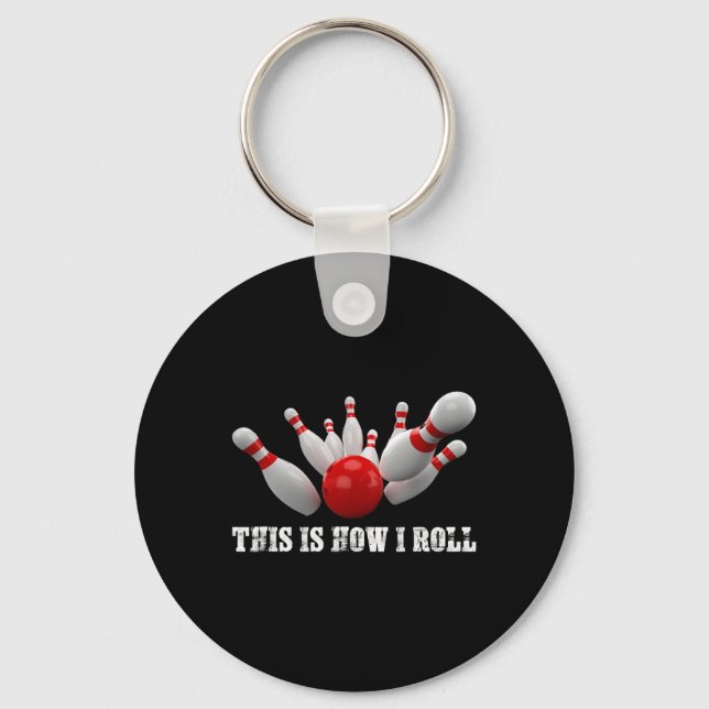 Porte-clés Quirleur de bowling C'est comme ça que je roule Ho (Recto)