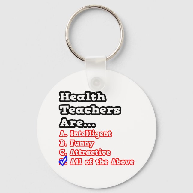 Porte-clés Quiz de l'enseignant de la santé...Plaisanterie (Recto)