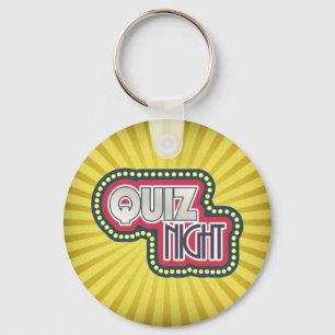 Porte-clés Quiz Nuit Trivia Party Jaune Sunburst