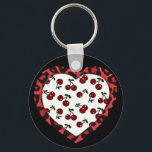 Porte-clés RAB Rockabilly Cherries Leopard Print Heart<br><div class="desc">You are viewing The Lee Hiller Designs Collection of Home and Office Decor,  Apparel,  Gifts and Collectibles. The Designs include Lee Hiller Photography and Mixed Media Digital Art Collection. You can view her Nature photography at http://HikeOurPlanet.com/ and follow her hiking blog within Hot Springs National Park.</div>