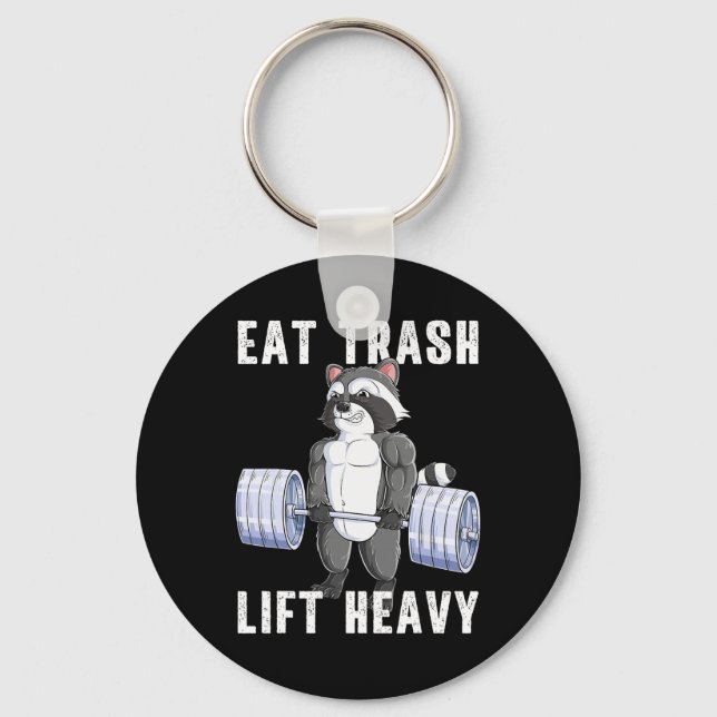 Porte-clés Raccoon Deadlift Bodybuilding Garbage Animal Gym F (Recto)