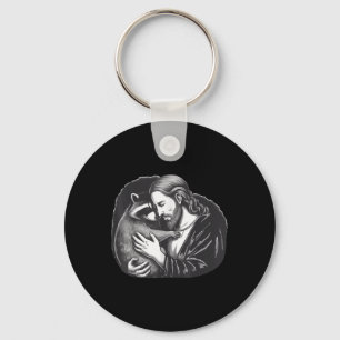 Porte-clés Raccoon Jesus Hugging _2